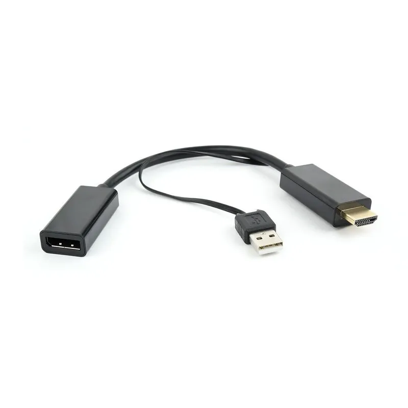 Переходник Cablexpert Конвертер HDMI->DisplayPort, Cablexpert DSC-HDMI-DP HD19M+USBxHD20F, черный (099103)