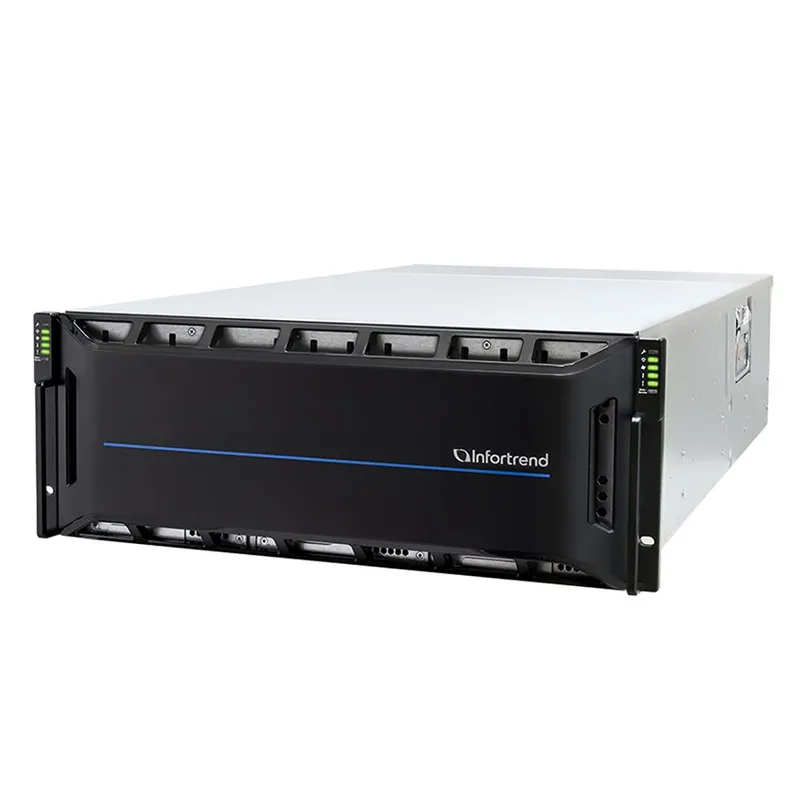 Сетевой накопитель Infortrend CS 2060D-J 4U/60bay, scale-out NAS, dual nodes subsystem including 2x4 Core CPU, 128GB (8x16GB), 8x10GbE(SFP+), 4x12Gb/s SAS EXP. Ports, 2x(PSU+FAN), 2x(SuperCap.+flash), 60 x 3.5" drive trays and rackmount kit, scale out to