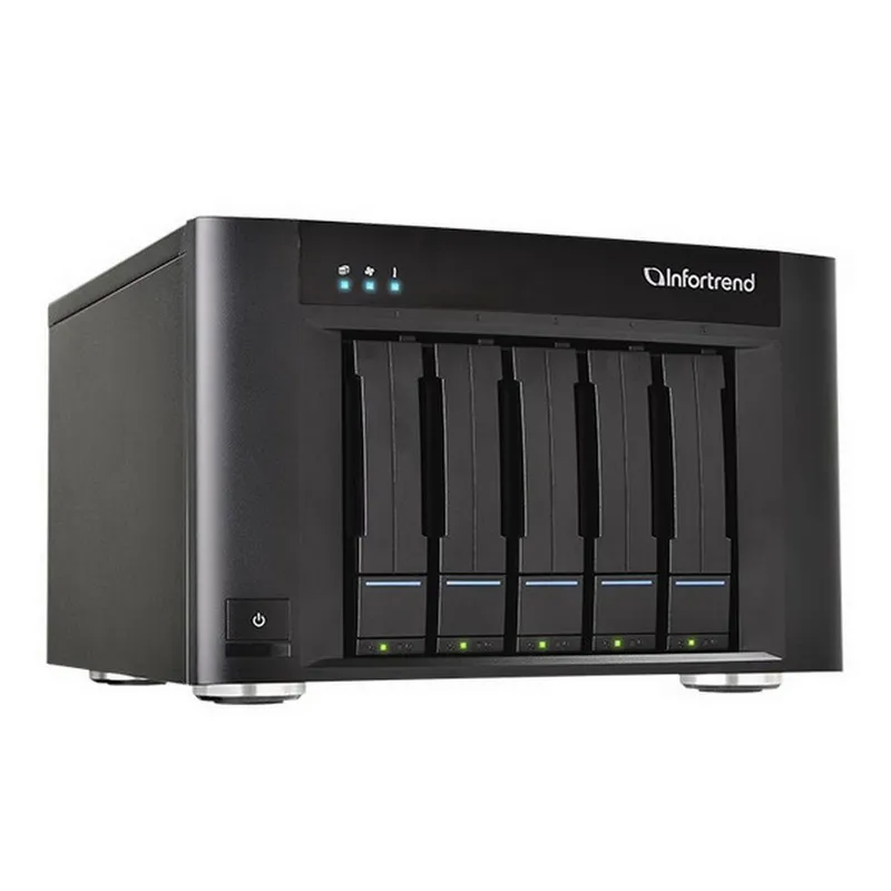 Платформа СХД Infortrend EonStor GSe Pro 200 5bay, High IOPS Solution, desktop cloud-integrated unified storage, including: Intel D1517, 2x4GB, 2x 10GbE SFP+, 2x 1GbE, 2x USB 3.1 Gen2, 2x USB 3.0, 2x host board slot(s), 1xPSU and 5x drive trays