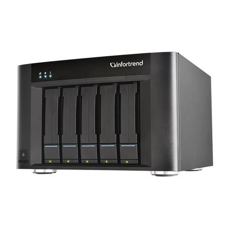 Платформа СХД Infortrend EonStor GSe Pro 200 5bay, High IOPS Solution, desktop cloud-integrated unified storage, including: Intel D1517, 2x4GB, 2x 10GbE SFP+, 2x 1GbE, 2x USB 3.1 Gen2, 2x USB 3.0, 2x host board slot(s), 1xPSU and 5x drive trays