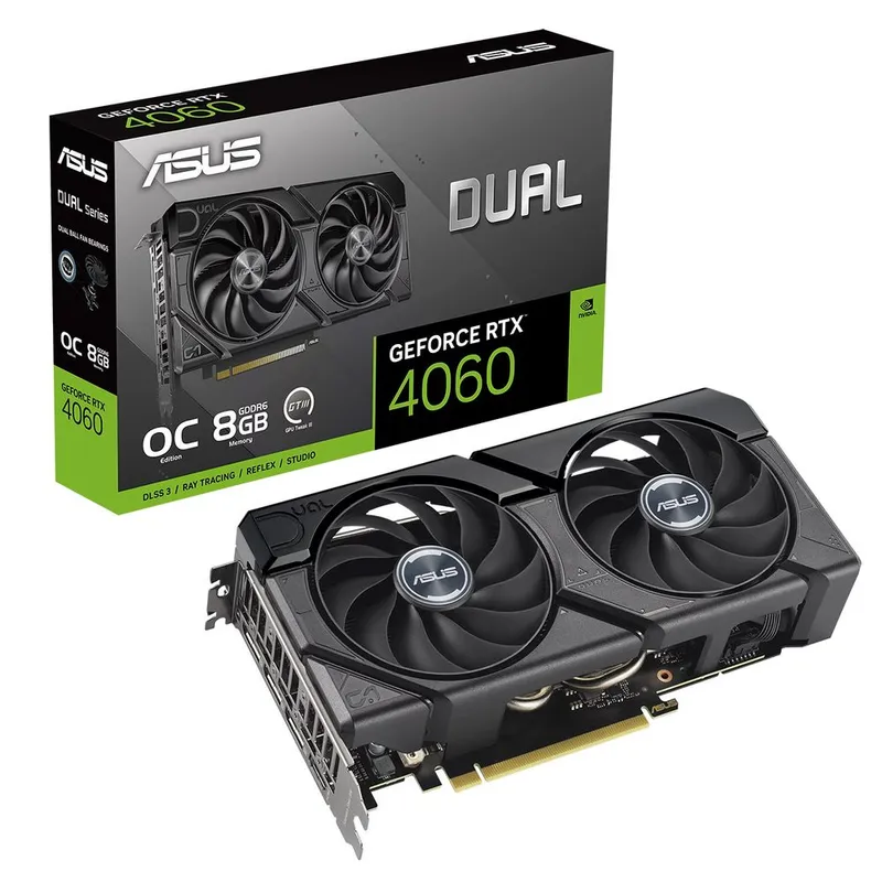 Видеокарта ASUS RTX4060 DUAL EVO OC 8GB GDDR6 128bit 3xDP HDMI 2FAN RTL [DUAL-RTX4060-O8G-EVO]