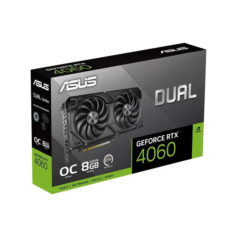 Видеокарта ASUS RTX4060 DUAL EVO OC 8GB GDDR6 128bit 3xDP HDMI 2FAN RTL [DUAL-RTX4060-O8G-EVO]