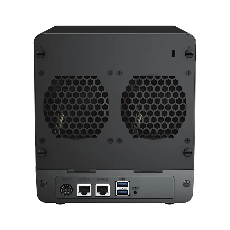 Система хранения данных Synology QC1,1GhzCPU/2GB/RAID0,1,10,5,6/up to 4HDDs SATA(3,5' or 2,5')/2xUSB3.2/2GigEth/iSCSI/2xIPcam(up to 30)/1xPS/1YW repl DS418