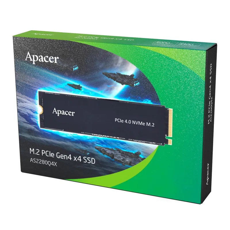 Твердотельный накопитель Apacer SSD AS2280Q4X 2TB M.2 2280 PCIe Gen4x4, R5000/W4400 Mb/s, 3D NAND, MTBF 1.5M, NVMe 1.4, 1200TBW, Retail, 3 years (AP2TBAS2280Q4X-1)