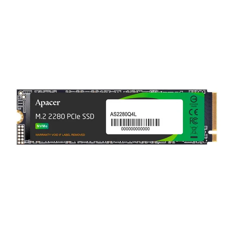 Твердотельный накопитель Apacer SSD AS2280Q4L 1TB M.2 2280 PCIe Gen4x4, R3600/W3000 Mb/s, 3D NAND, MTBF 1.5M, NVMe 1.4, 600TBW, Retail, 3 years (AP1TBAS2280Q4L-1)