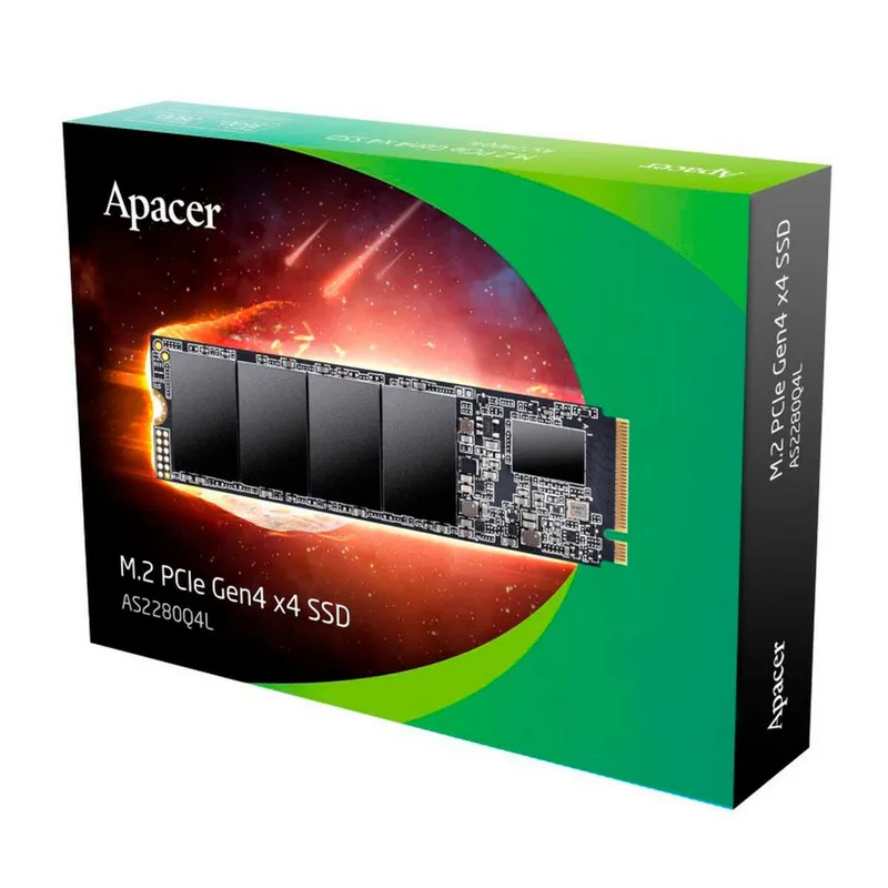 Твердотельный накопитель Apacer SSD AS2280Q4L 1TB M.2 2280 PCIe Gen4x4, R3600/W3000 Mb/s, 3D NAND, MTBF 1.5M, NVMe 1.4, 600TBW, Retail, 3 years (AP1TBAS2280Q4L-1)