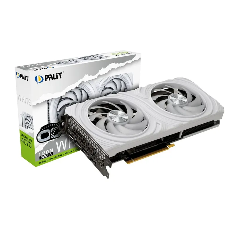 Видеокарта Palit RTX4070 DUAL WHITE OC 12GB GDDR6 192bit 3xDP HDMI 2FAN RTL