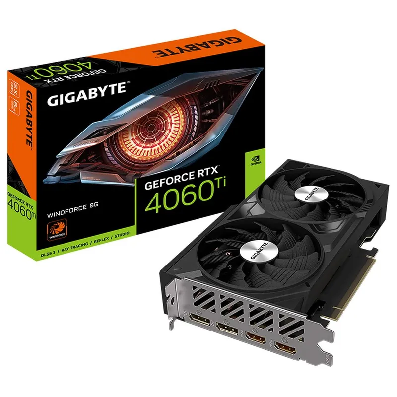 Видеокарта Gigabyte RTX4060Ti WINDFORCE 8GB GDDR6 128bit 2xDP 2xHDMI 2FAN RTL