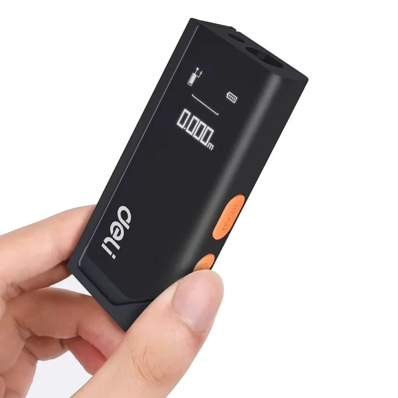 Лазерный дальномер "Home Series Black" Deli DL331150  диапазон измерений 0,05~50м, точность измерения ±3мм, 370 мАч, OLED дисплей, Type-C, вес 48 грамм, эксклюзивный дизайн