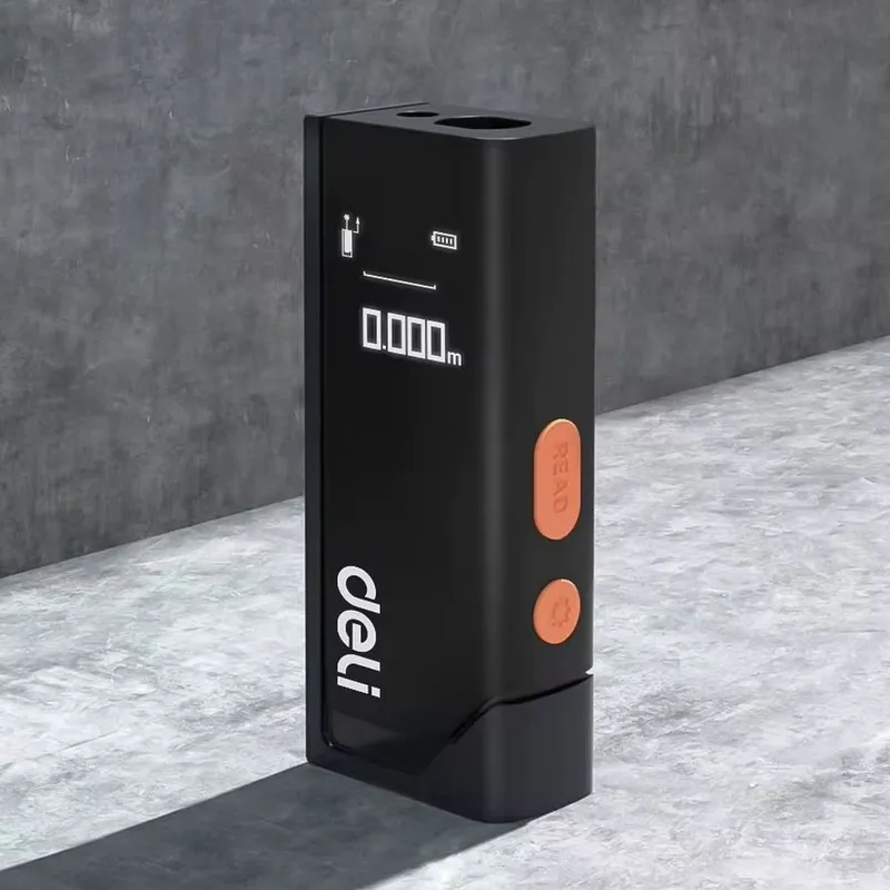 Лазерный дальномер "Home Series Black" Deli DL331150  диапазон измерений 0,05~50м, точность измерения ±3мм, 370 мАч, OLED дисплей, Type-C, вес 48 грамм, эксклюзивный дизайн