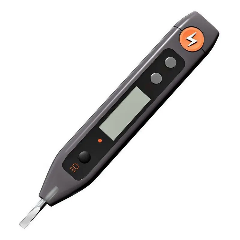  Индикаторная отвертка-тестер напряжения цифровая "Home Series Gray" Deli HT7005 (12-250 В, фонарик, батарейки в комплекте)