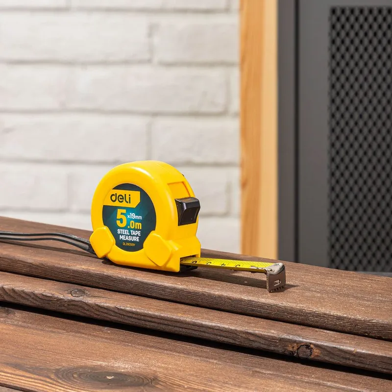Рулетка Deli DL281025 10м*25мм, метрическая, клипса, ремешок