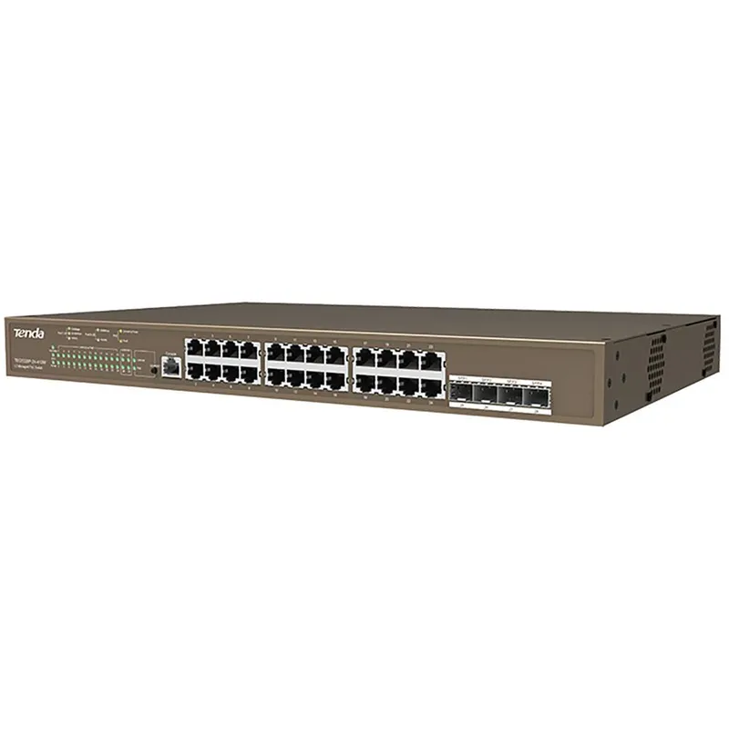 Коммутатор Tenda TEG5328P-24-410W (L3) 24x1Гбит/с 4SFP 24PoE 370W управляемый