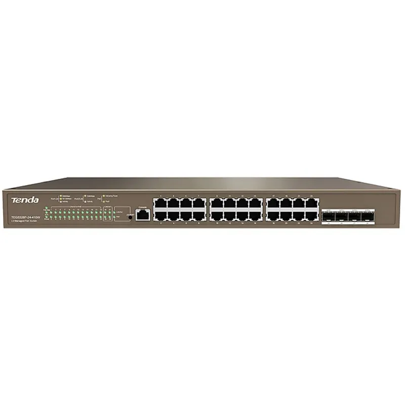 Коммутатор Tenda TEG5328P-24-410W (L3) 24x1Гбит/с 4SFP 24PoE 370W управляемый