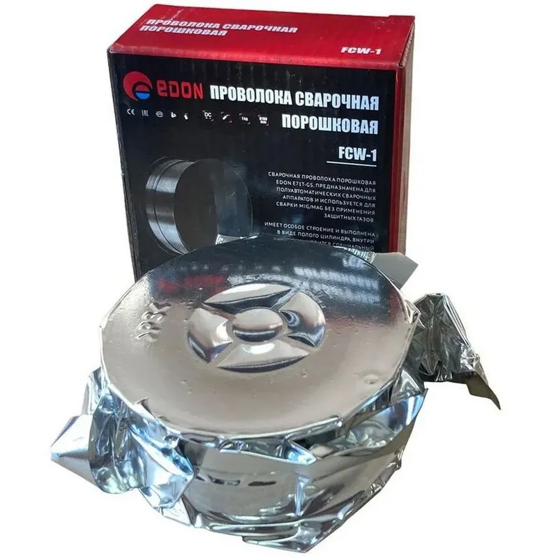  Сварочная проволока порошковая Профи FCW1.0-1 диаметр 1мм, вес 1кг, размер катушки D100мм, для сварки без газа (флюсовая)