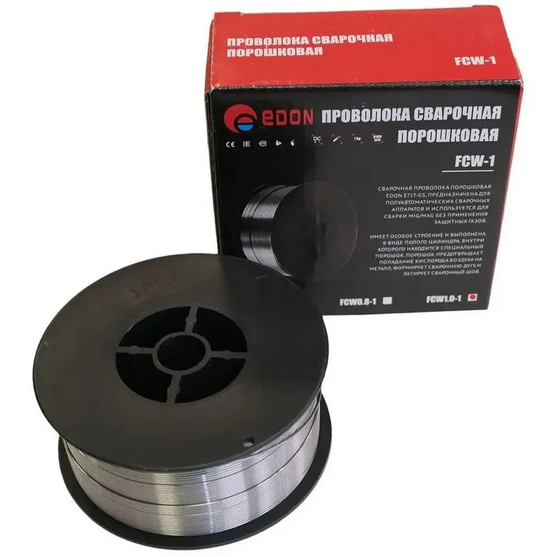  Сварочная проволока порошковая Профи FCW1.0-1 диаметр 1мм, вес 1кг, размер катушки D100мм, для сварки без газа (флюсовая)
