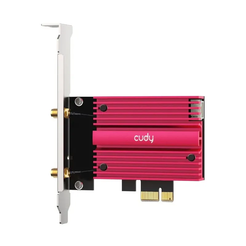 Адаптер беспроводной связи (Wi-Fi) CUDY BE9300  Wi-Fi 7 PCI Express Adapter BE9300 Wi-Fi 7 Bluetooth 5.4 PCI Express Adapter with Heatsink and Magnetized Antenna Base,  Intel BE200 module,Tri-band 2T2R, 5.8Gbps@6Ghz+2.8Gbps@5GHz + 688Mbps@2.4GHz, 802.11be