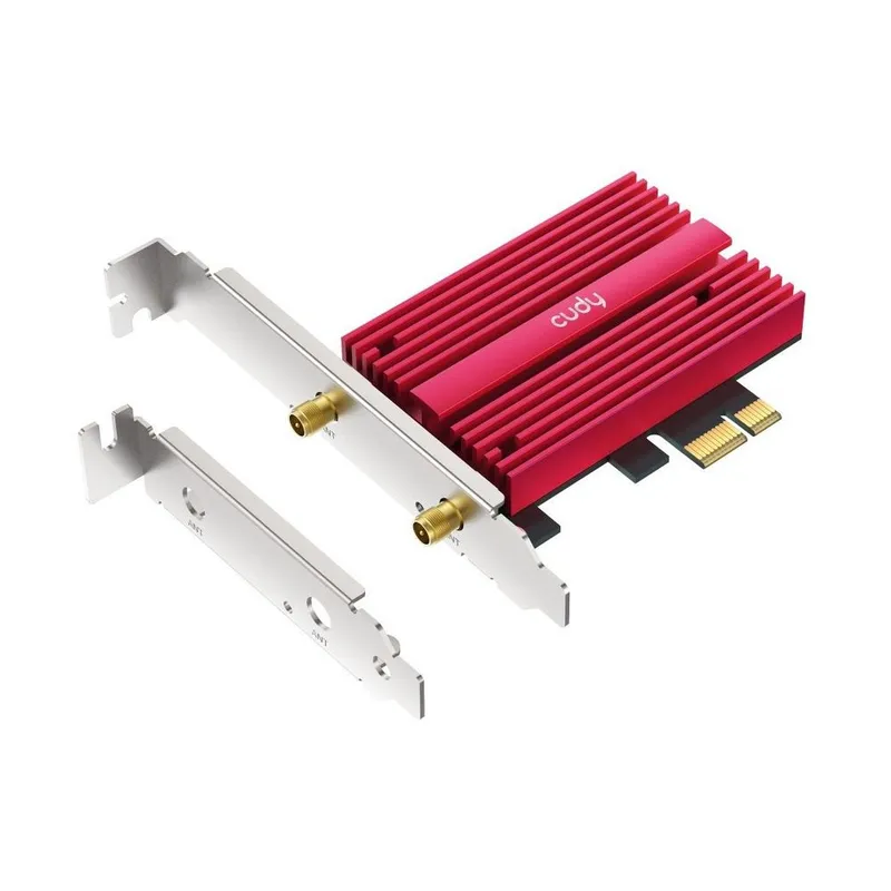 Адаптер беспроводной связи (Wi-Fi) CUDY BE9300  Wi-Fi 7 PCI Express Adapter BE9300 Wi-Fi 7 Bluetooth 5.4 PCI Express Adapter with Heatsink and Magnetized Antenna Base,  Intel BE200 module,Tri-band 2T2R, 5.8Gbps@6Ghz+2.8Gbps@5GHz + 688Mbps@2.4GHz, 802.11be