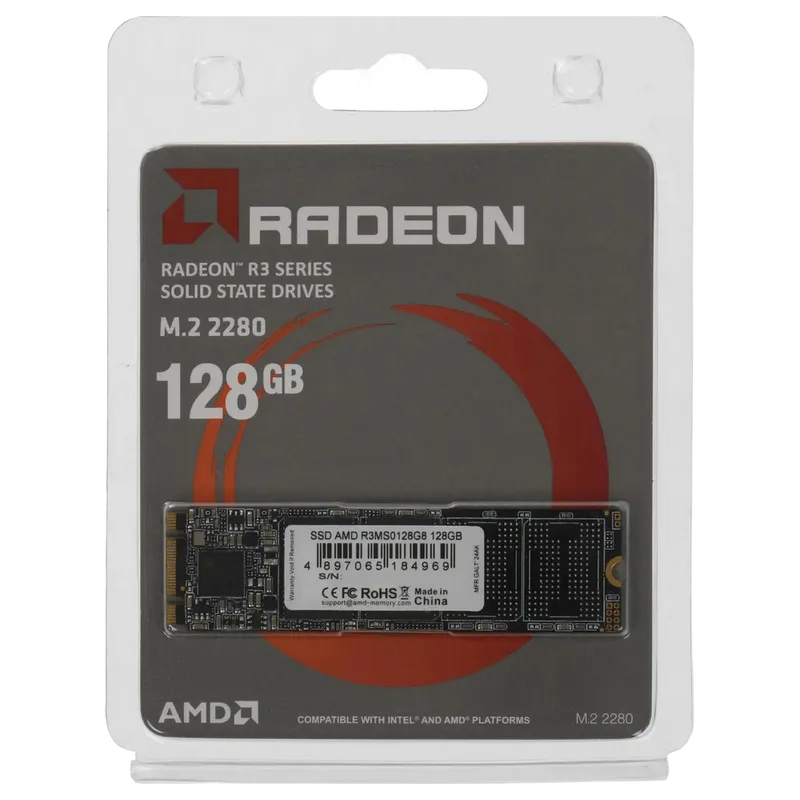 Твердотельный накопитель SSD AMD Radeon M2.2280 128GB R3 Series 