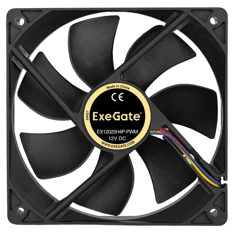 Вентилятор 12В DC ExeGate EX12025H4P-PWM (120x120x25 мм, Hydraulic bearing (гидродинамический), 4pin, PWM, 24dBA)