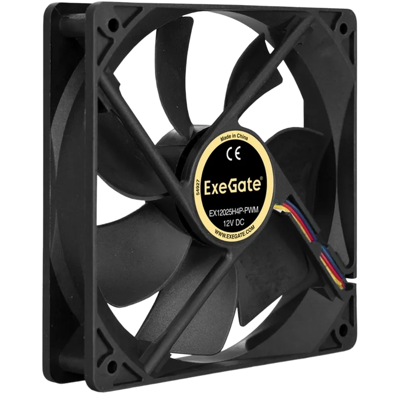 Вентилятор 12В DC ExeGate EX12025H4P-PWM (120x120x25 мм, Hydraulic bearing (гидродинамический), 4pin, PWM, 24dBA)