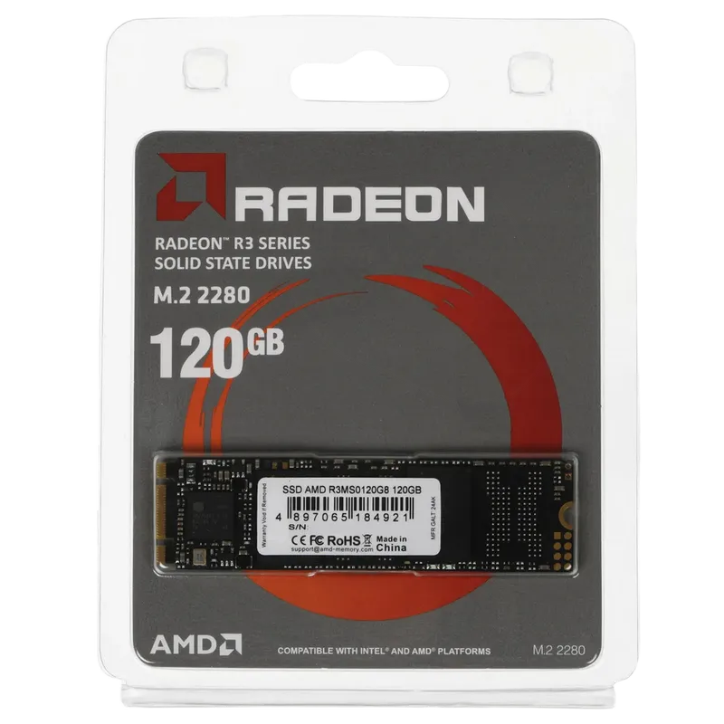 Твердотельный накопитель SSD AMD Radeon M2.2280 120GB R3 Series 