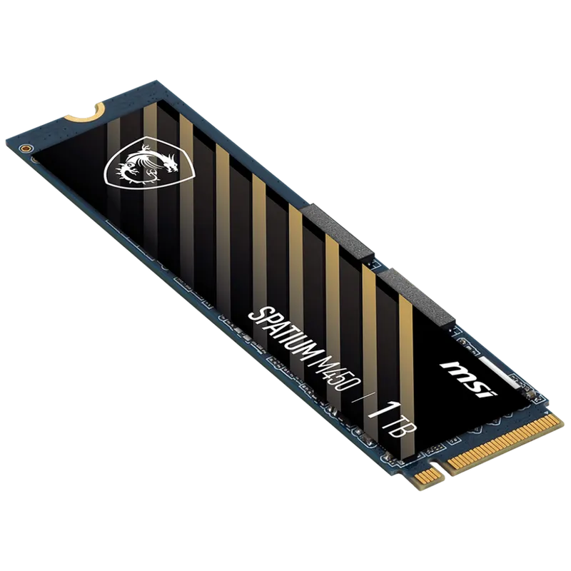 MSI SSD SPATIUM M450 V1 1TB M.2 2280 PCle 4.0 NVMe R3400/W2400MB/s 3D NAND TLC MTBF 1.5M 500000/550000 IOPS 350TBW