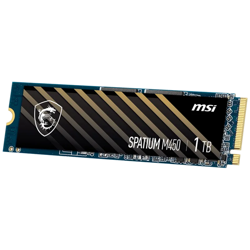 MSI SSD SPATIUM M450 V1 1TB M.2 2280 PCle 4.0 NVMe R3400/W2400MB/s 3D NAND TLC MTBF 1.5M 500000/550000 IOPS 350TBW
