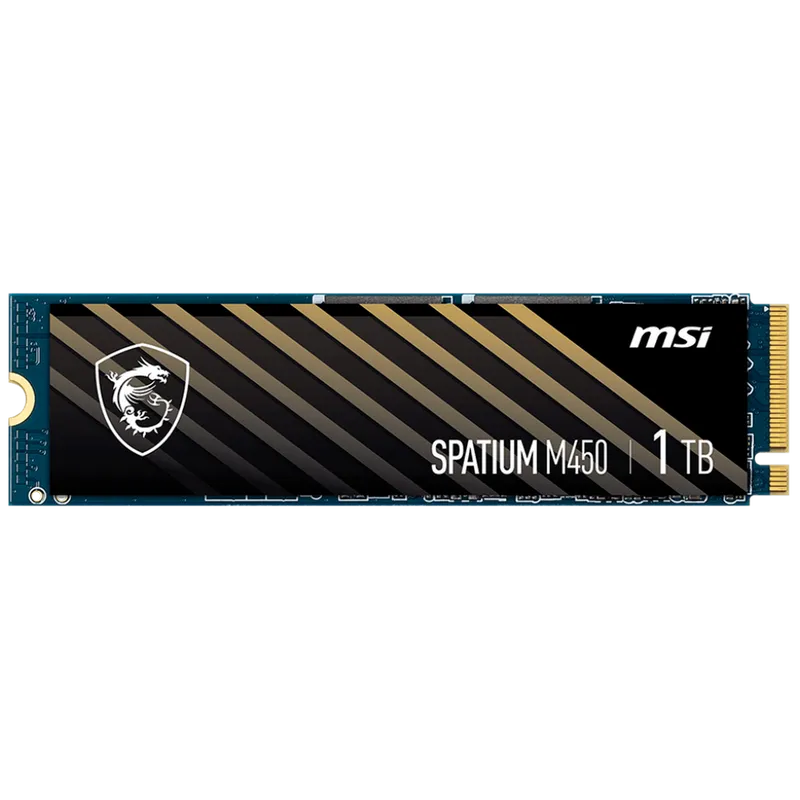 MSI SSD SPATIUM M450 V1 1TB M.2 2280 PCle 4.0 NVMe R3400/W2400MB/s 3D NAND TLC MTBF 1.5M 500000/550000 IOPS 350TBW