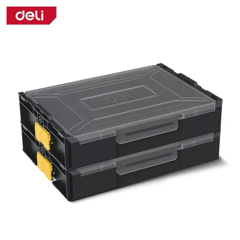 Органайзер пластиковый штабелируемый с переставными перегородками Deli DL1201 340 х 260 х 70 мм