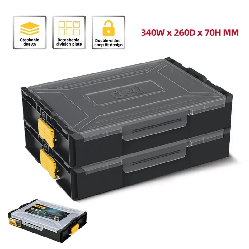 Органайзер пластиковый штабелируемый с переставными перегородками Deli DL1201 340 х 260 х 70 мм