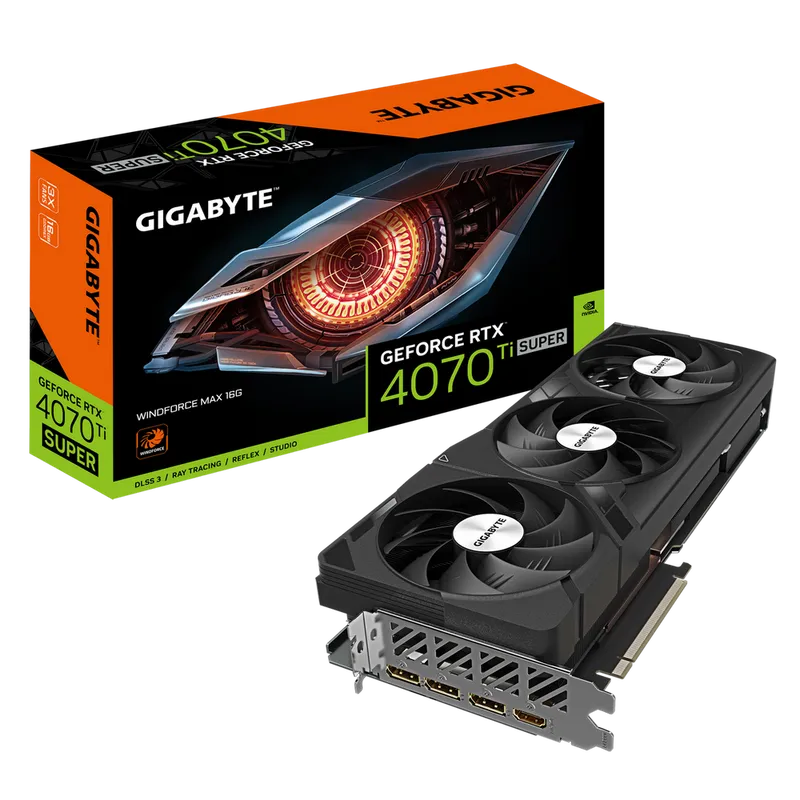 Видеокарта Gigabyte RTX4070Ti SUPER WINDFORCE MAX 16GB GDDR6X 256bit 3xDP HDMI 3FAN RTL