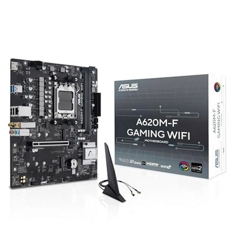 Материнская плата ASUS A620M-F GAMING WIFI AM5 mATX 2xDDR5 PCIEx16 2xM.2 HDMI 2.5GLAN Wi-Fi 6 