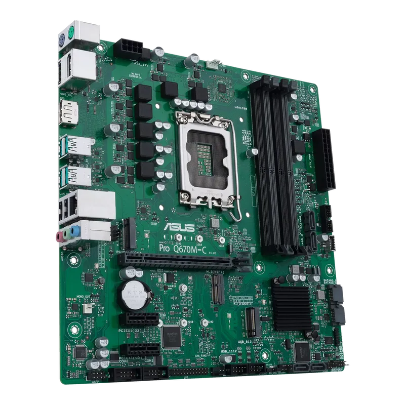 Материнская плата ASUS PRO Q670M-C-CSM LGA1700 mATX 4xDDR5 PCIEx16 2xPCIEx1 1xM.2 2xDP HDMI GLAN 