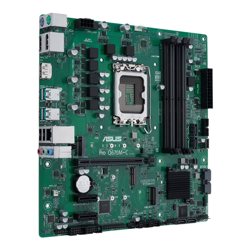 Материнская плата ASUS PRO Q670M-C-CSM LGA1700 mATX 4xDDR5 PCIEx16 2xPCIEx1 1xM.2 2xDP HDMI GLAN 