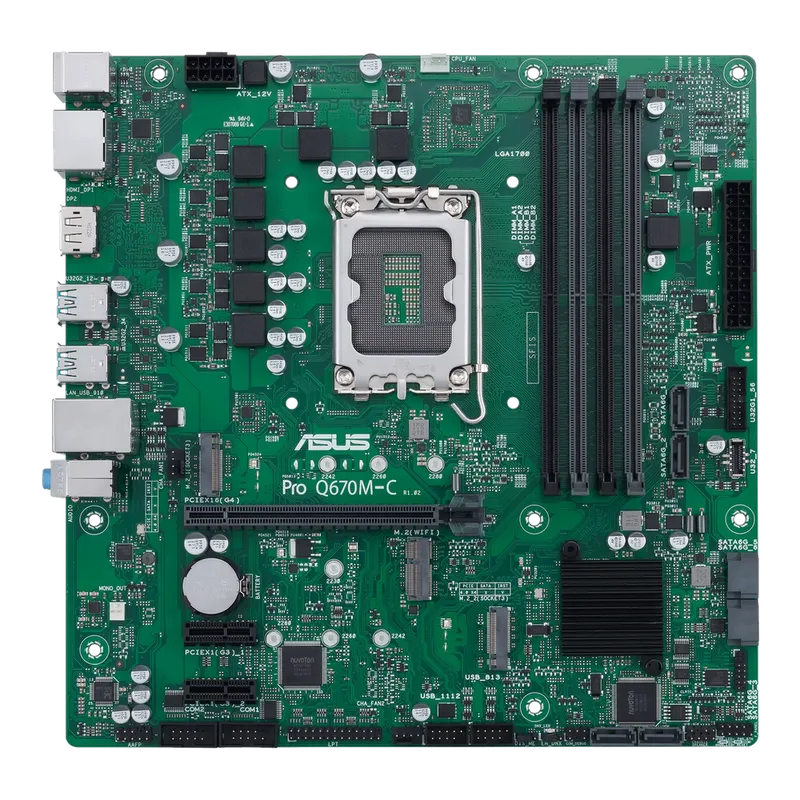 Материнская плата ASUS PRO Q670M-C-CSM LGA1700 mATX 4xDDR5 PCIEx16 2xPCIEx1 1xM.2 2xDP HDMI GLAN 