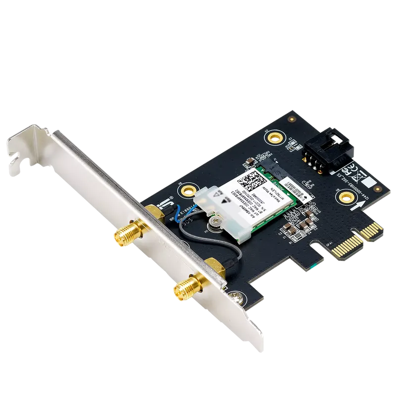 Сетевой адаптер ASUS PCE-BE6500 WiFi 7 Bluetooth 5.4 2882+2882+688Mbps 6GHz/5GHz/2.4GHz Адаптер беспроводной связи (Wi-Fi)