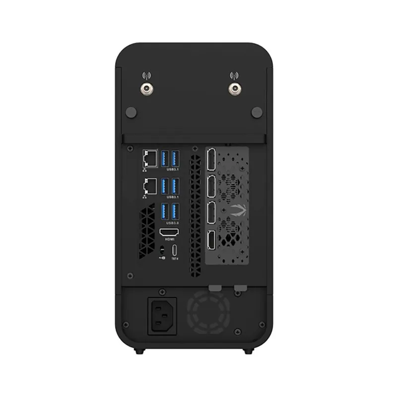 Платформа мини ПК ZOTAC ZBOX-ERP74070SC-BE, NVIDIA RTX4070 Super, Intel i7-14700, 2x DDR5 SODIMM slots, M2 SSD slot, 2.5" SATAIII BAY, WIFI, BT, 2.5G LAN, GLAN, 3x DP, HDMI, EU+UK PLUG, black
