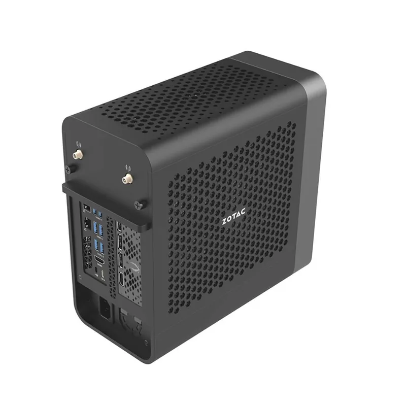 Платформа мини ПК ZOTAC ZBOX-ERP74070SC-BE, NVIDIA RTX4070 Super, Intel i7-14700, 2x DDR5 SODIMM slots, M2 SSD slot, 2.5" SATAIII BAY, WIFI, BT, 2.5G LAN, GLAN, 3x DP, HDMI, EU+UK PLUG, black
