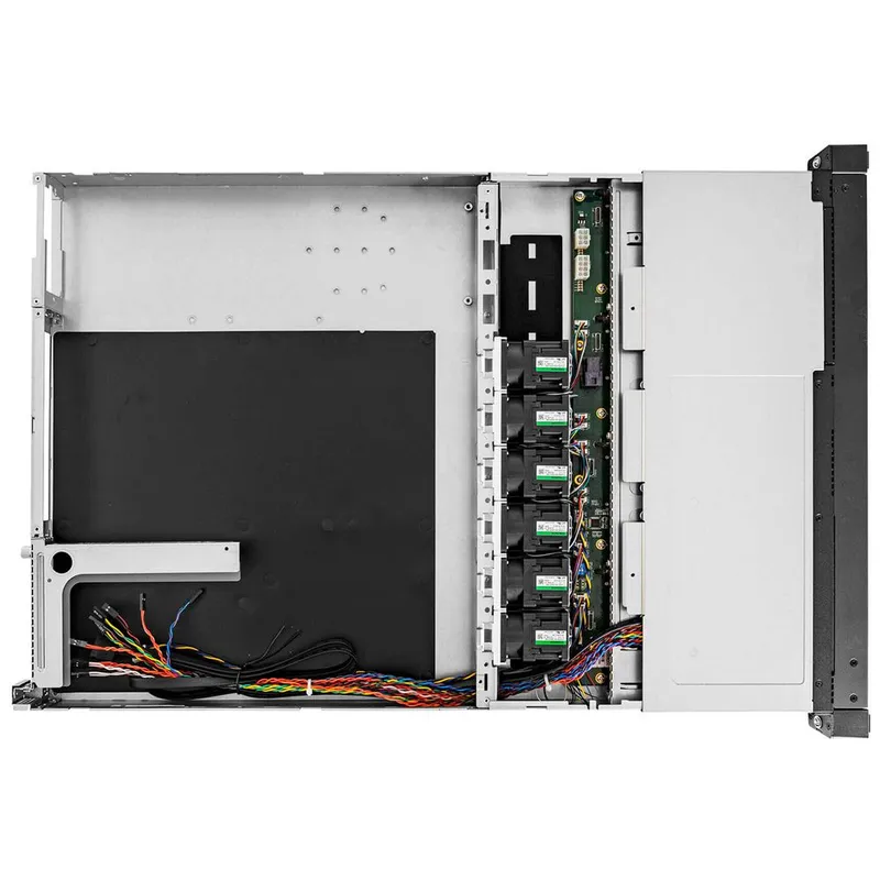 Корпус In-Win Компьютерный IW-RS104-07 Single 650w Acbel/FAN 4056mm*6/SLIMSAS*4 BP)/2.5"/3.5" hot-swap HDD tray (gray color)*4/28"RAIL/power cord*2/I/O shield universal/ Riser Card for 1Uxx-07 series , PCIe Gen 3 x 16, left-facing 90degree