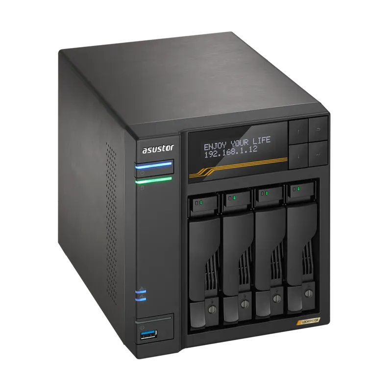 Платформа СХД ASUSTOR AS6804T 4 Bay (Max.16) 4xM.2 2x5GLAN 2x10GLAN 16GB (Max.64GB) DDR5 2xUSB-C 3xUSB 