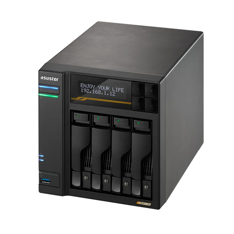 Платформа СХД ASUSTOR AS6804T 4 Bay (Max.16) 4xM.2 2x5GLAN 2x10GLAN 16GB (Max.64GB) DDR5 2xUSB-C 3xUSB 