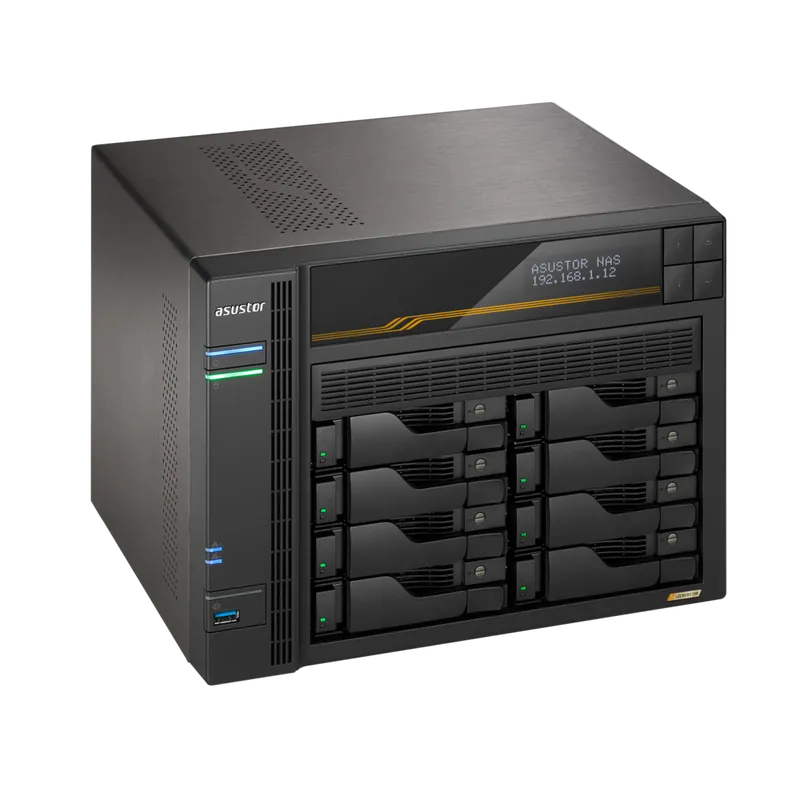 Платформа СХД ASUSTOR AS6808T 8 Bay (Max.20) 4xM.2 2x5GLAN 2x10GLAN 16GB (Max.64GB) DDR5 2xUSB-C 3xUSB 