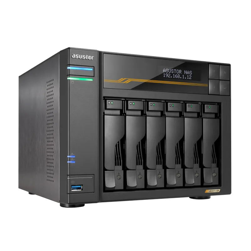 Платформа СХД ASUSTOR AS6806T 6 Bay (Max.18) 4xM.2 2x5GLAN 2x10GLAN 16GB (Max.64GB) DDR5 2xUSB-C 3xUSB 