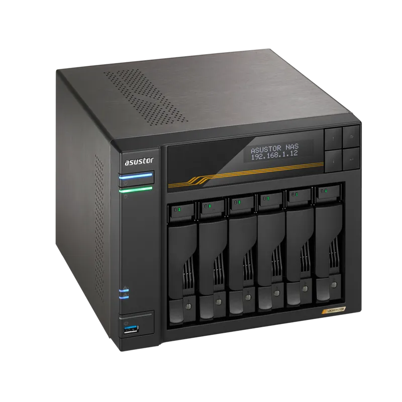 Платформа СХД ASUSTOR AS6806T 6 Bay (Max.18) 4xM.2 2x5GLAN 2x10GLAN 16GB (Max.64GB) DDR5 2xUSB-C 3xUSB 
