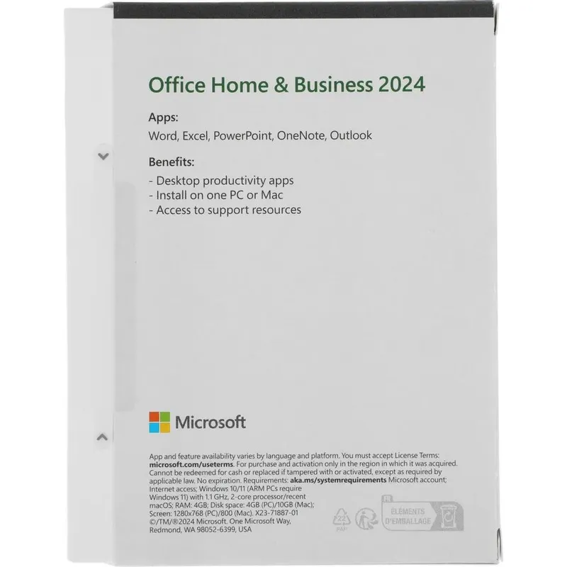 Офисное приложение Microsoft Office Home and Business 2024 English Medialess (EP2-06638)