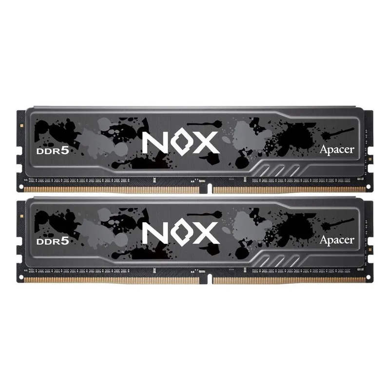 Оперативная память Apacer  DDR5  64GB  5600MHz DIMM NOX Black Gaming Memory (PC5-44800) CL40 1.25V (Retail) 2048*8  Kit (2x32GB) Heat Sink (Retail) 3 years (AH5U64G56C522MBAA-2)
