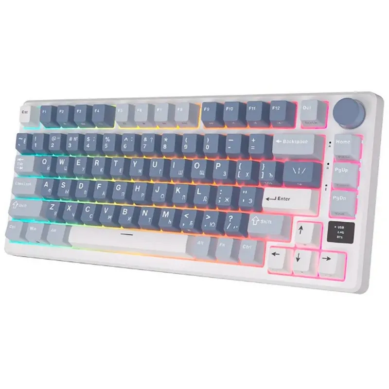 Клавиатура Royal Kludge RK-M75 Ocean Blue USB/2.4 GHz/Bluetоoth, RGB, Hot Swap, K silver switch
