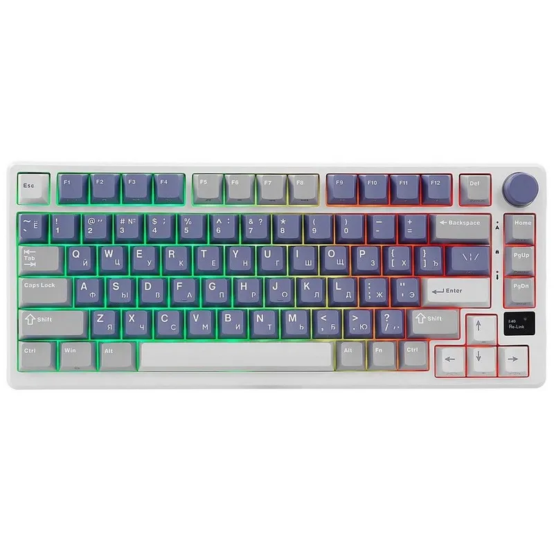 Клавиатура Royal Kludge RK-M75 Ocean Blue USB/2.4 GHz/Bluetоoth, RGB, Hot Swap, K silver switch