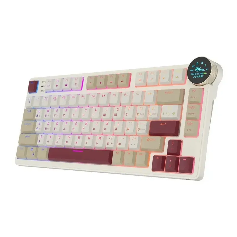 Клавиатура Royal Kludge RK N80 Rosy Clouds USB/2.4 GHz/Bluetоoth, RGB, Hot Swap, Brown switch